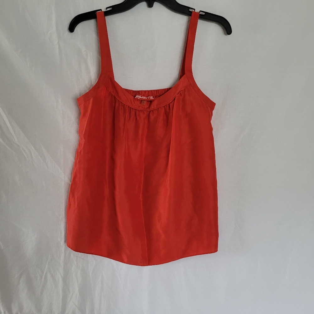 Martin & Osa 100% Silk Women's Red Sleeveless Top
